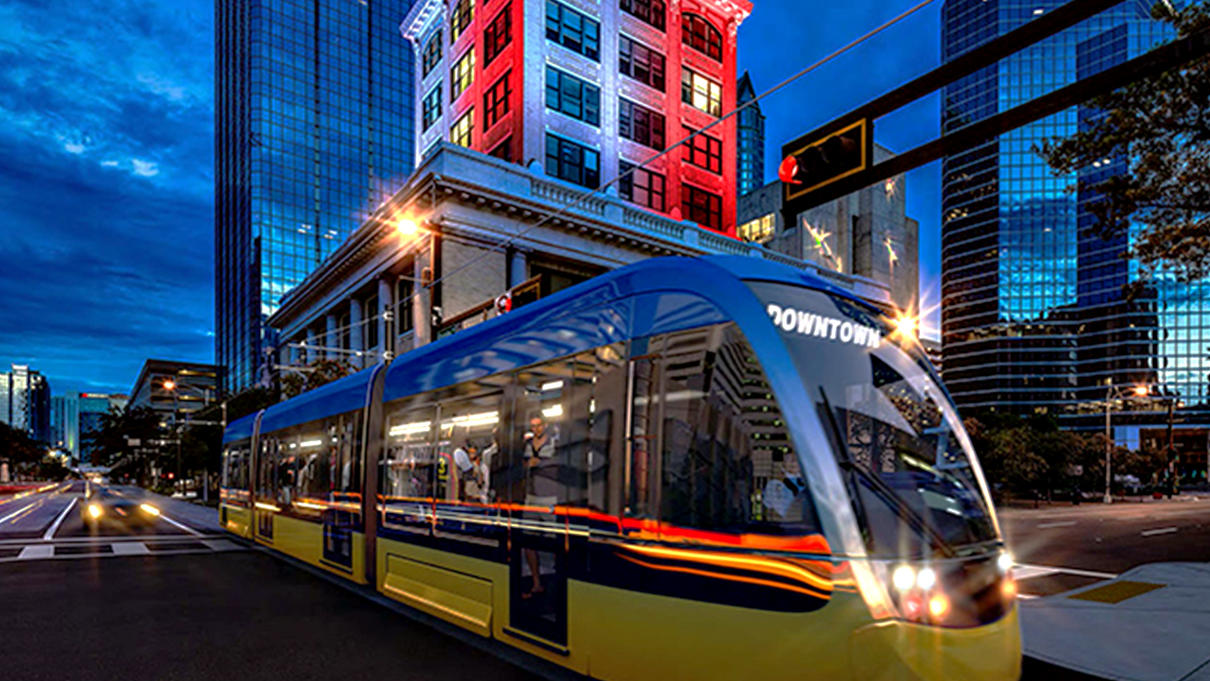 Tampa Streetcar by City Hall